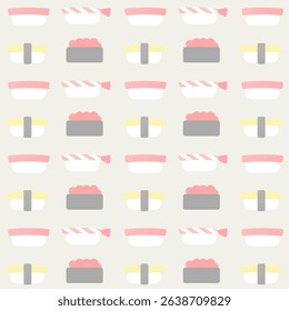 Seamless cute background with sushi