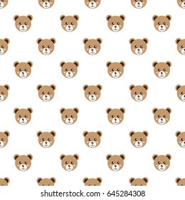Seamless Cute Bear Pattern Background. Vector