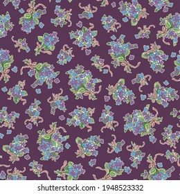 Seamless and cute bouquet illustration pattern,