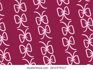 Seamless Cute Bow Ribbon Pita Knots Tied for Background and Wallpaper