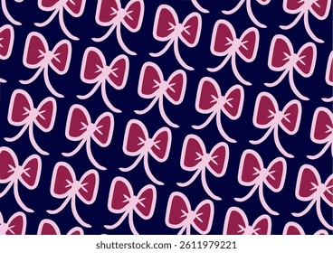 Seamless Cute Bow Ribbon Pita Knots Tied for Background and Wallpaper