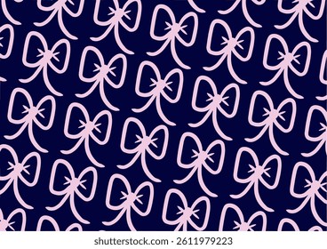 Seamless Cute Bow Ribbon Pita Knots Tied for Background and Wallpaper