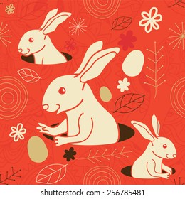 seamless cute bunny easter  pattern