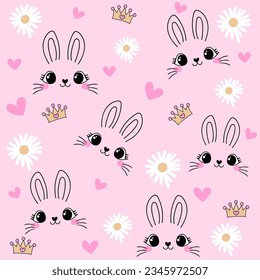 seamless cute bunny graphic for t shirt