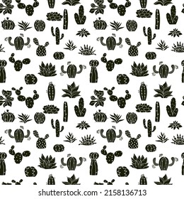 Seamless cute cactus pattern. Print for fabric.