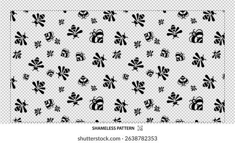 Seamless cute cartoon beaver faces pattern with playful brown animals on transparent background
