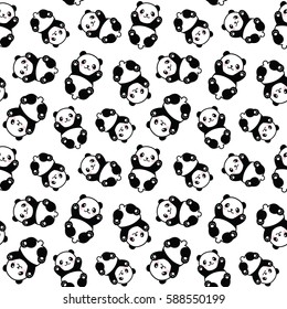 Nahtloses Cute-Cartoon-Panda-Muster