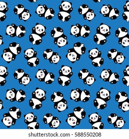 Seamless Cute Cartoon Panda Pattern