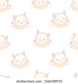 seamless cute cat pattern vector illustration