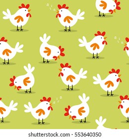 Seamless cute chicken design