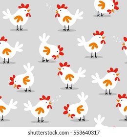 Seamless Cute Chicken Design Stock Vector (Royalty Free) 553640350 ...