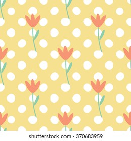 Seamless cute childish pattern. Bright pastel colors. Kids wallpaper. Floral pattern. Seamless background.