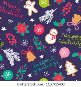 Sin inconvenientes de adorables navidades elementos decorativos fondo de patrones