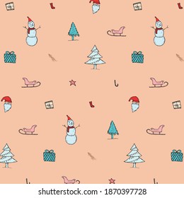 seamless cute christmas pattern background