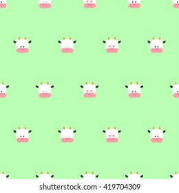 Seamless cute cow Pattern.