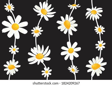 Seamless Cute Daisies Pattern, Fashion and Background Design