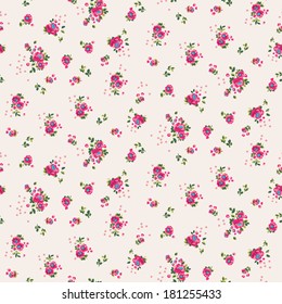 Seamless cute ditsy flower pattern in vector