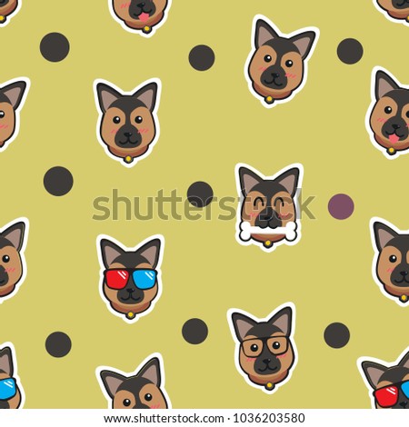 Seamless Cute Dog Puppy Happy Pattern Stock Vector Royalty Free