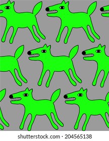 Seamless cute dogs pattern.