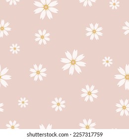 Seamless cute elegant flowers  pattern on pink background vector illustration for  fashion fabric wallpaper wrapping card  and print design
