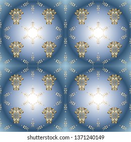 Seamless Cute fabric pattern. Abstract doodles pattern. - stock. Blue, neutral and gray on colors. Nice background. Vector illustration.