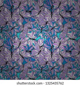 Seamless Cute fabric pattern. Vector illustration. Abstract doodles pattern. - stock. Nice background. Blue, neutral and white on colors.