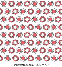 Seamless cute floral background in hand drawn style