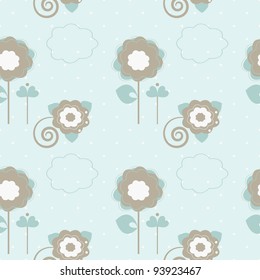 Seamless cute floral kid pattern