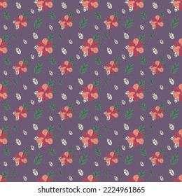 Seamless, cute, floral pattern drawing. It's a vector illustration. apply as background or applied to clothing patterns