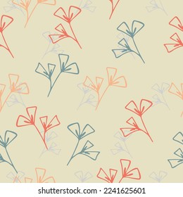 seamless cute floral pattern with leaves
