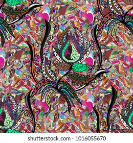 Seamless. Cute Floral pattern in the small flower. Vector illustration.