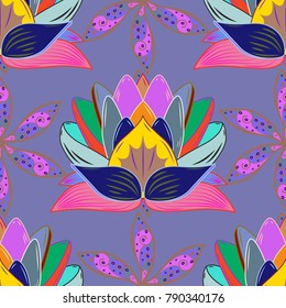 Seamless. Cute Floral pattern in the small flower. Vector illustration.