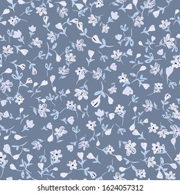 Seamless cute floral vector pattern background.