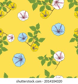 Seamless cute floral vector pattern background. for fashion prints, fabric, wallpaper and all prints on background earth tone color.