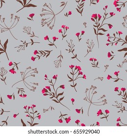 Seamless cute floral vector pattern background. Flower pattern