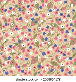 seamless cute flower pattern on muster background