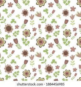 seamless cute flower vector pattern