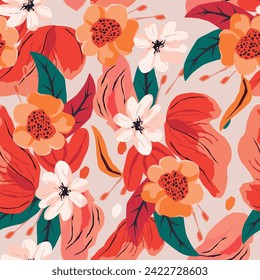 seamless cute flower vector pattern.