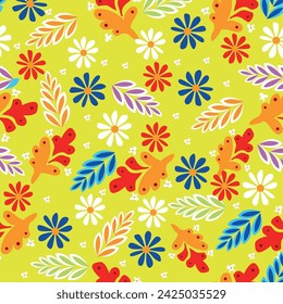 seamless cute flower vector pattern