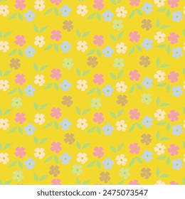 seamless cute flower vector pattern