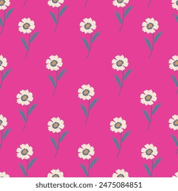 seamless cute flower vector pattern