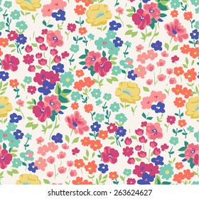 seamless cute flower vector pattern.