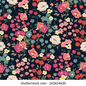 seamless cute flower vector pattern.