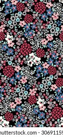 seamless cute flower vector pattern.