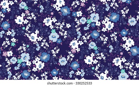 Seamless Cute Flower Vector Pattern.