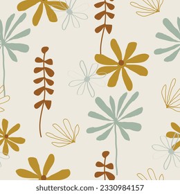 Seamless cute flowers  pattern  background vector illustration for  fashion fabric wallpaper wrapping card  and print design
