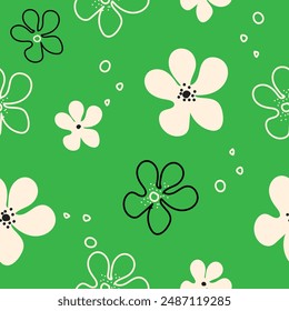 Seamless cute flowers pattern background minimal floral background for fashion fabric wallpaper wrapping  and print design
