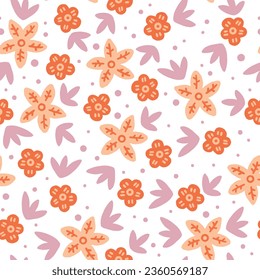  Seamless cute flowers pattern.Can be printed on any material: package, merch, fabric, home.