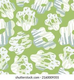 seamless cute flowers pattern on green background , greeting card or fabric