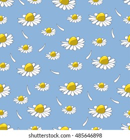Seamless Cute Flowers vintage pattern with ink hand drawn medicinal herbs. Herbal background draw sketch. Organic and fresh spices illustration.Vector background